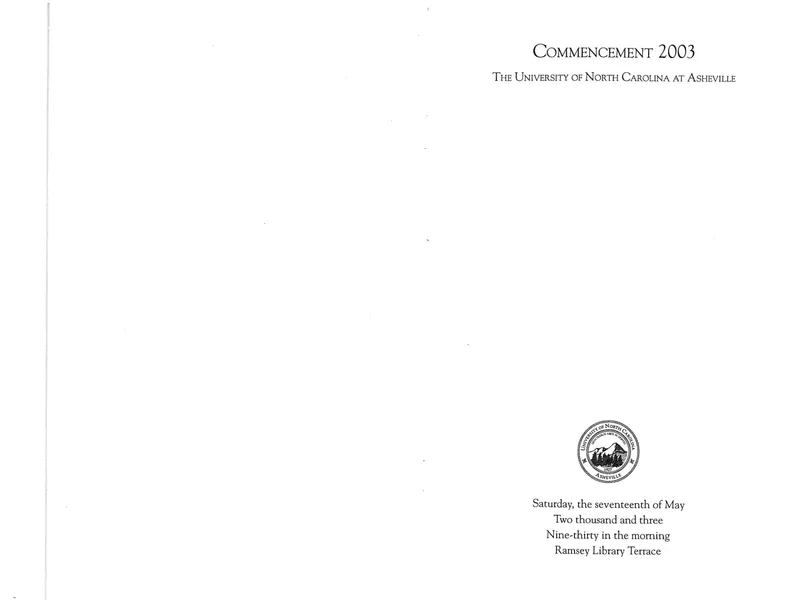 May 2003 Commencement